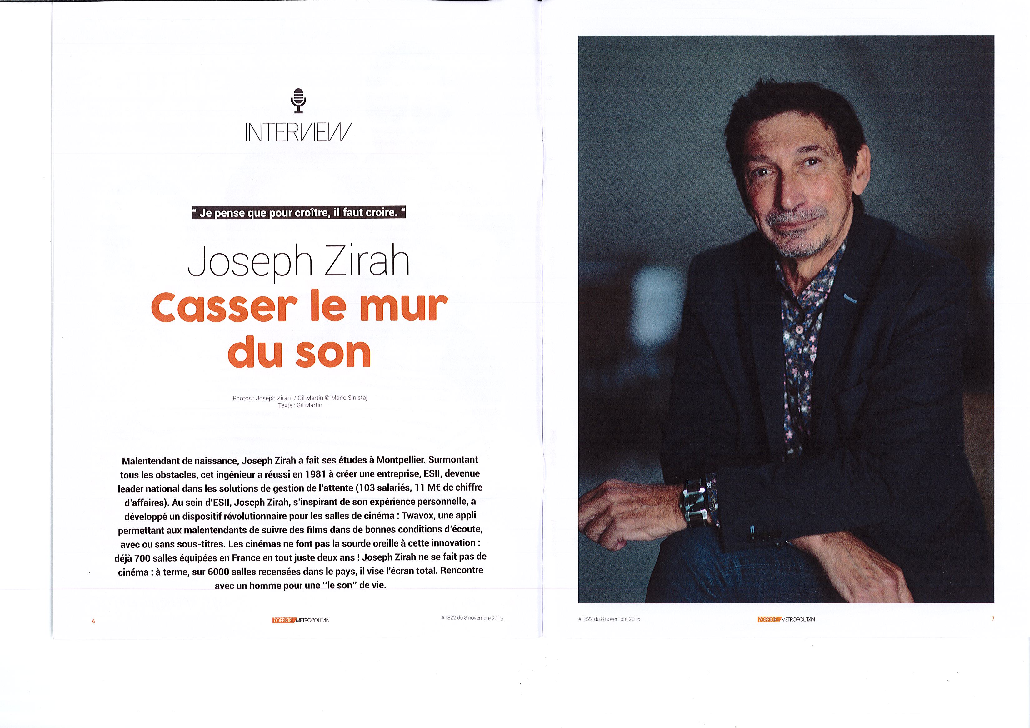 7Officiel 8 nov 2016 itw joseph zirah Page 1