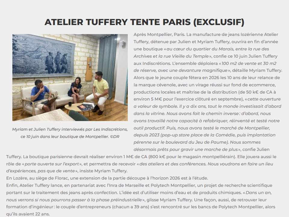 Les indiscrétions tuffery à Paris juin 2025